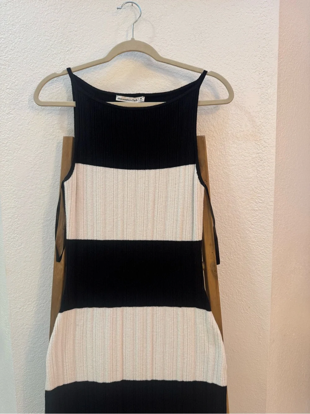 Abercrombie & Fitch Black and White Striped Maxi Dress